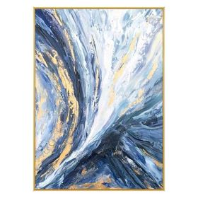 Light Blue Luxury Wall Art Abstract Canvas Oil Painting Style Picture On Canvas Modern Style Poster For Living Room Bedroom No Frame (size: 150X220cm)
