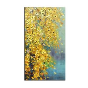 Thick Gold Money Tree 100% Hand Painted Modern Abstract Oil Painting On Canvas Wall Art  For Living Room  Home Decor No Frame (size: 100X150cm)