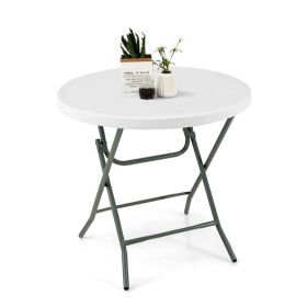 Round End Table Sofa Side Table for Indoor & Outdoor (Color: White, type: End Table)