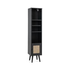 Freestanding 4-Tier 54" Tall Bookcase (Color: Black, type: Cabinet)