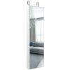 Wall and Door Mounted Mirrored Jewelry Cabinet with Lights