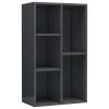 Book Cabinet/Sideboard High Gloss Gray 19.7"x9.8"x31.5" Engineered Wood